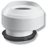 WC-stosen passar även i Ø90 mm slätände om tätningsflänsen tas av, men då måste avloppskitt eller liknande användas som tätning.