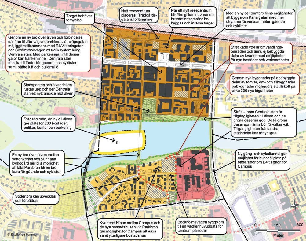 BAKGRUND, TIDIGARE OCH PÅGÅENDE PLANERING 15 STADENS ENTRÉER Viktiga infrastrukturstråk: E4 och väg 95/372 (Järnvägsleden) samt järnvägen.