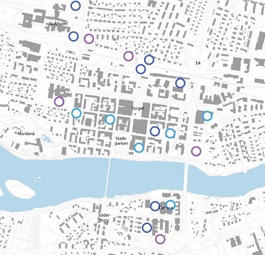 BAKGRUND, TIDIGARE OCH PÅGÅENDE PLANERING 33 PLACERING AV PARKERINGSPLATSER Gångavståndet till parkeringsplats kan användas för att påverka efterfrågan på parkering och alternativa transporter.