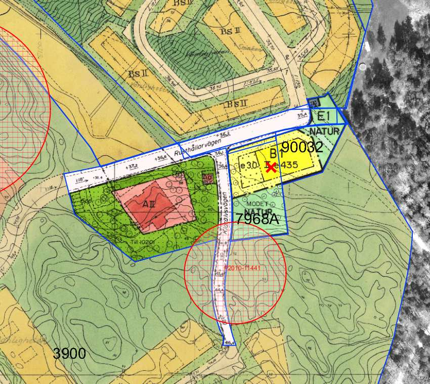 3 (10) Dp 2010-11441-54 Detaljplan För planområdet gäller detaljplan Dp 0180-3900 från år 1951 som anger parkmark/allmän plats samt naturmark på den del som gränsar till kv Modet1.