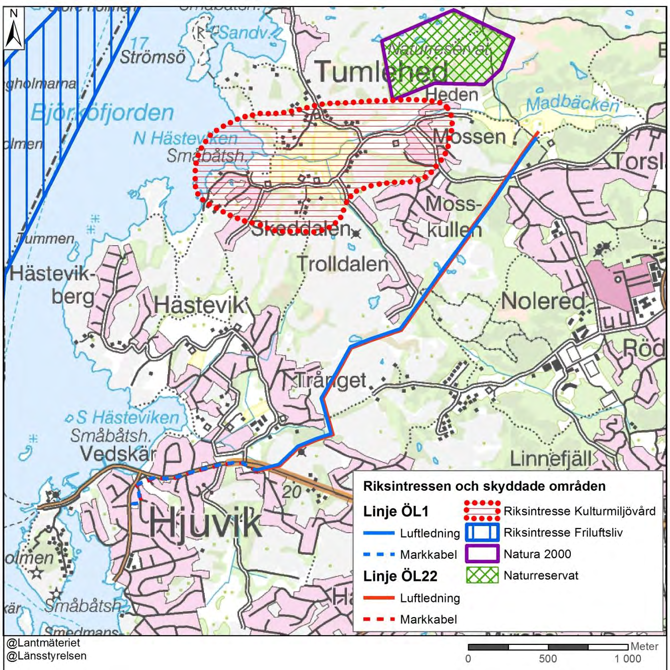 Figur 6. Naturmiljöer och riksintressen i närområdet. Kulturmiljöområden Med kulturmiljö avses samtliga spår, lämningar och uttryck för människans påverkan och bruk av den fysiska miljön.