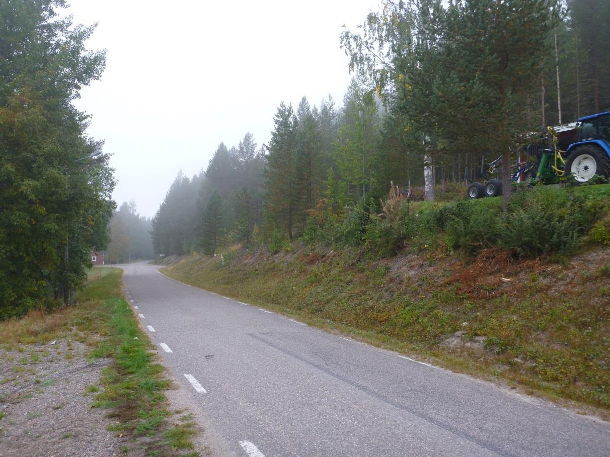 Brant moränslänt med villabebyggelse i slänten,