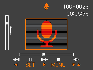 AVSPELNING Avspelning av en röstinspelningsfil Utför det följande för att avspela en röstinspelningsfil. 1.