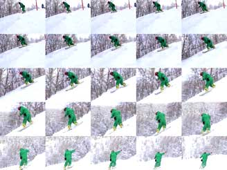 ÖVRIGA INSPELNINGSFUNKTIONER 25-faldiga växelvisa bilder (Användning av multiläge för kontinuerlig slutare) Detta kontinuerliga slutarläge spelar in 25 stillbilder i hög hastighet och kombinerar dem