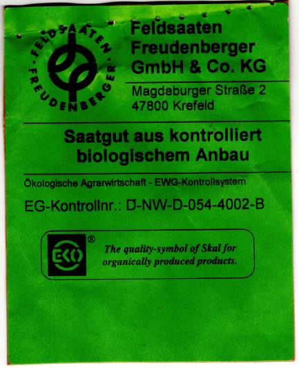 Provtagning:: 8/2000 Produktionland: Tyskland (BRD) Förpackningens