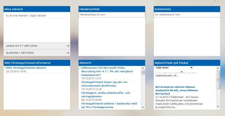 Nätverksverktyget Nya förstasidan Menyn Nätverksverktyget Du kan gå till förstasidan för nätverket direkt via menyn eller vida delen Vad vill du göra? genom att klicka på länken Nätverk.