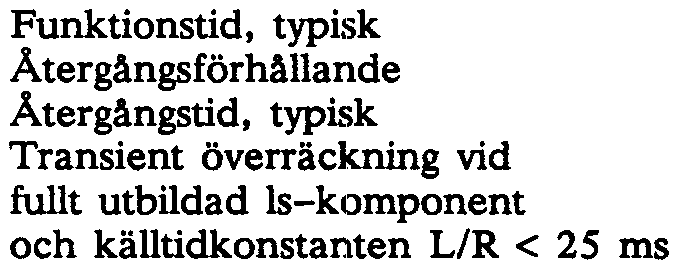 c;k 100 ms Transient överräckning vid fullt utbildad