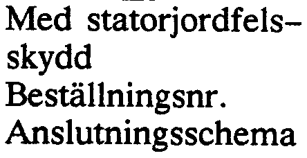 RAMDE I Variant Utförande Utan statorjordfels skydd Beställningsnr.