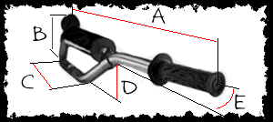 B=70, C=190, D=110, E=180, F=65 Silver Styren ASAP Fatbar 28mm Alu. Inkl. Styrskydd.
