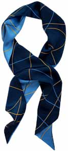 Avlånga dubbelsidiga scarfs i sidensatin 15x2x150 cm.