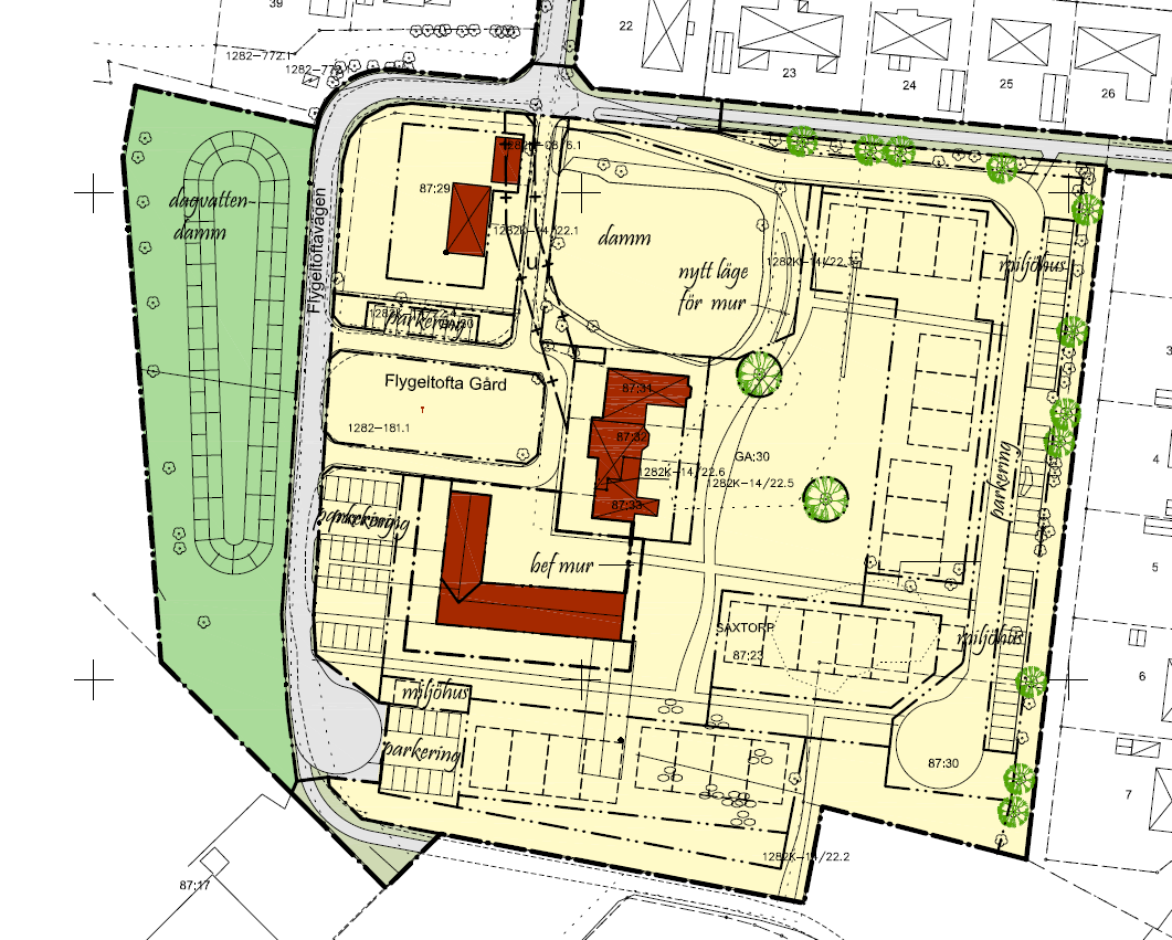 1.3 Bebyggelseförslaget Förslaget till ny bebyggelse innebär att 23 nya radhus i två våningar uppförs på området.