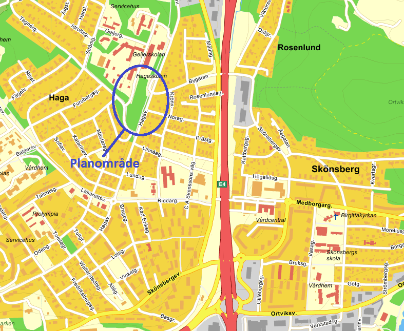 3 (11) 1 Orientering Sundsvalls kommun håller på att ta fram en detaljplan för ny bostadsbebyggelse inom fastigheten Haga 3:49 m fl. Fastigheten är belägen ca 2,5 km nordöst om Sundsvalls centrum.