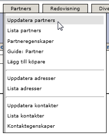 Skapa en ny partner genom att fylla i ett Partner-ID i fältet Partner. Partner IDt används vid identifikation av mottagaren och bör i normalfallet vara ert kundnummer för mottagaren.