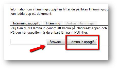 Om du väljer en fil som inte är i formatet pdf kommer du att erhålla ett felmeddelande.