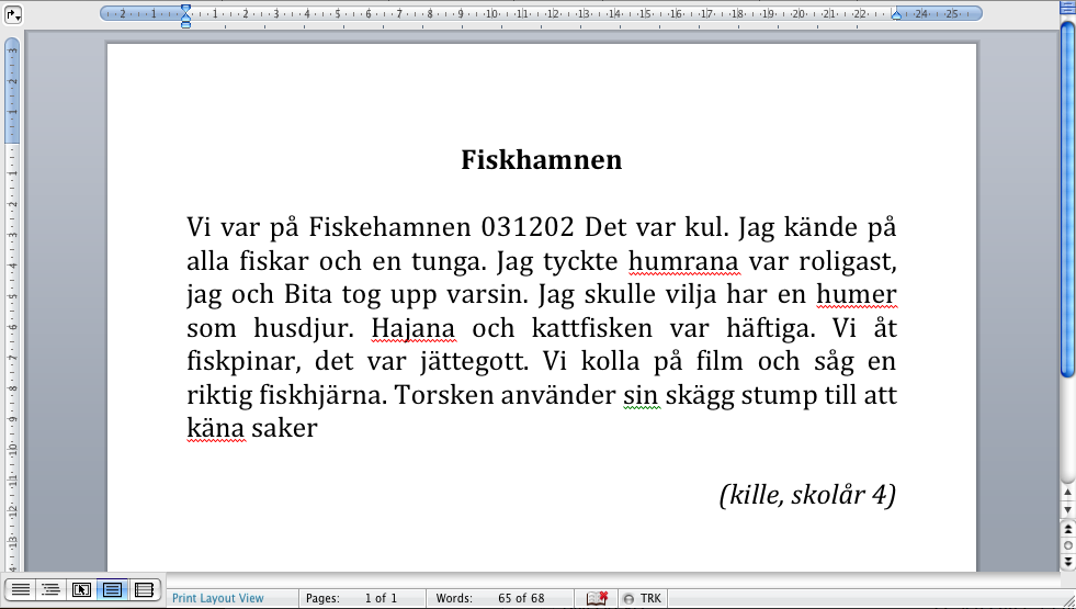 Exempel i Word Stavningskontroll