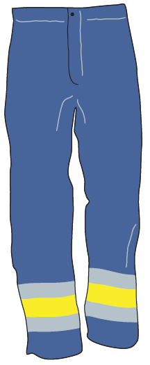 Bilaga 2 Figur 2. Varselbyxor Byxorna ska vara mörkblå med hellånga ben.