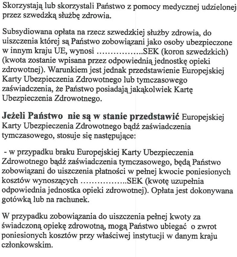 Bilaga 5 Polska Informacja dla pacjentów (pochodzących z) krajów UE