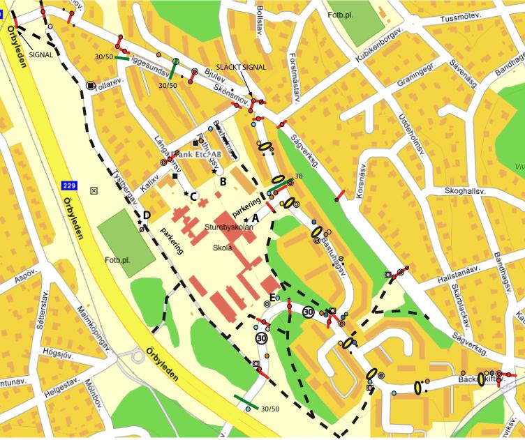 I följande kapitel beskrivs trafikmiljön i Sturebyskolans närområde.