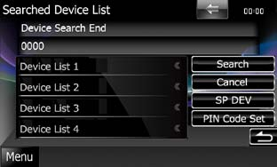 1 Tryck på [SP DEV] på skärmen Searched Device List.