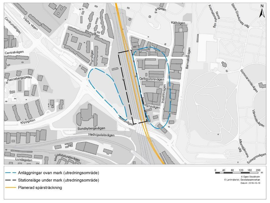 3.3 Hagalund För station Hagalunds industriområde pågår det i nuläget utredningar gällande bland annat läge, djup och lokalisering av entréer.