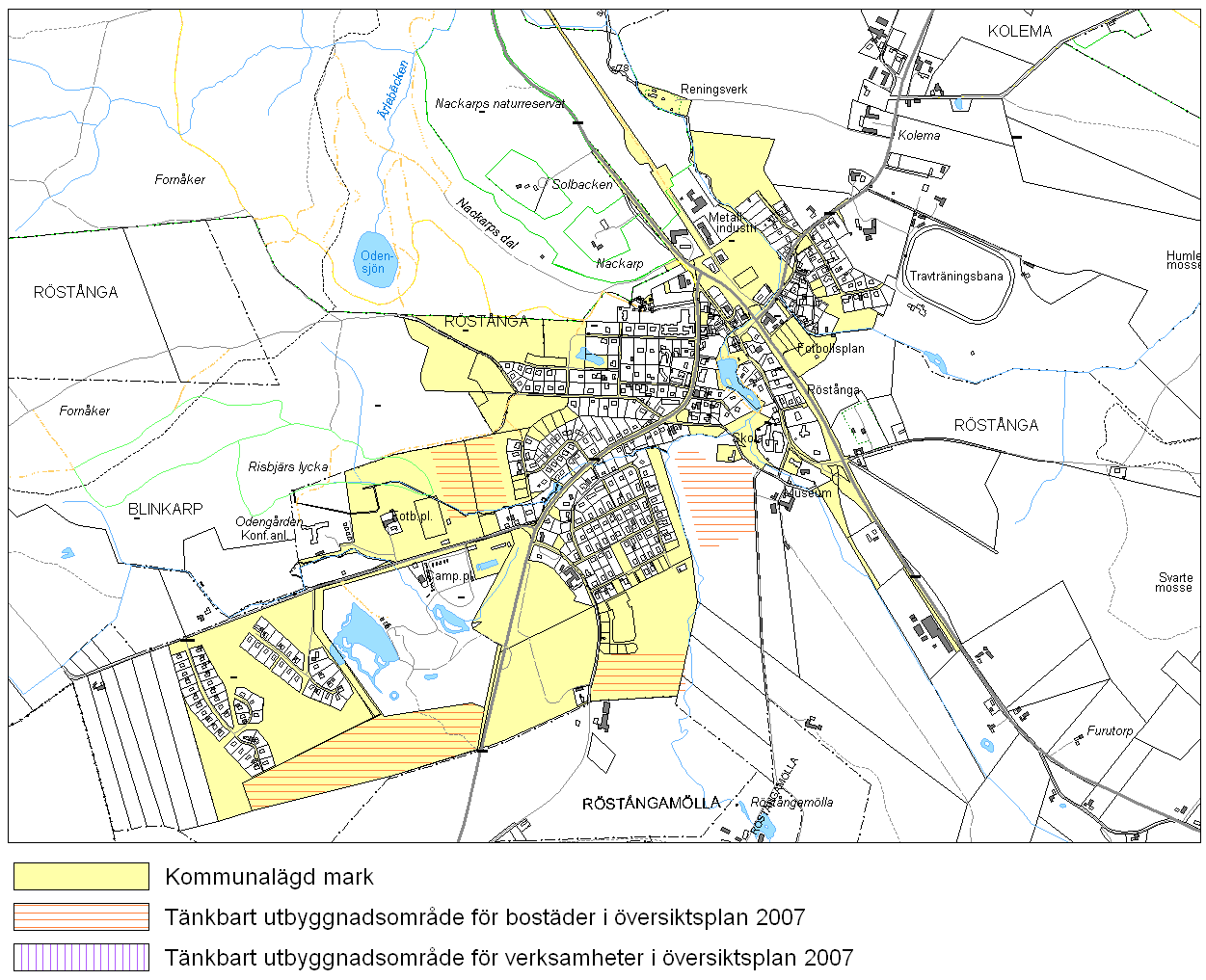 Byggande och planering Markägoförhållanden Röstånga ligger i ett område omslutet av riksintresse för naturvården. Varje expansion ianspråktar sådan mark.