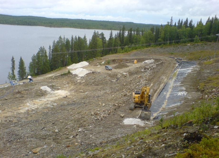 Avledning av vatten med HDPE* liners F. d.