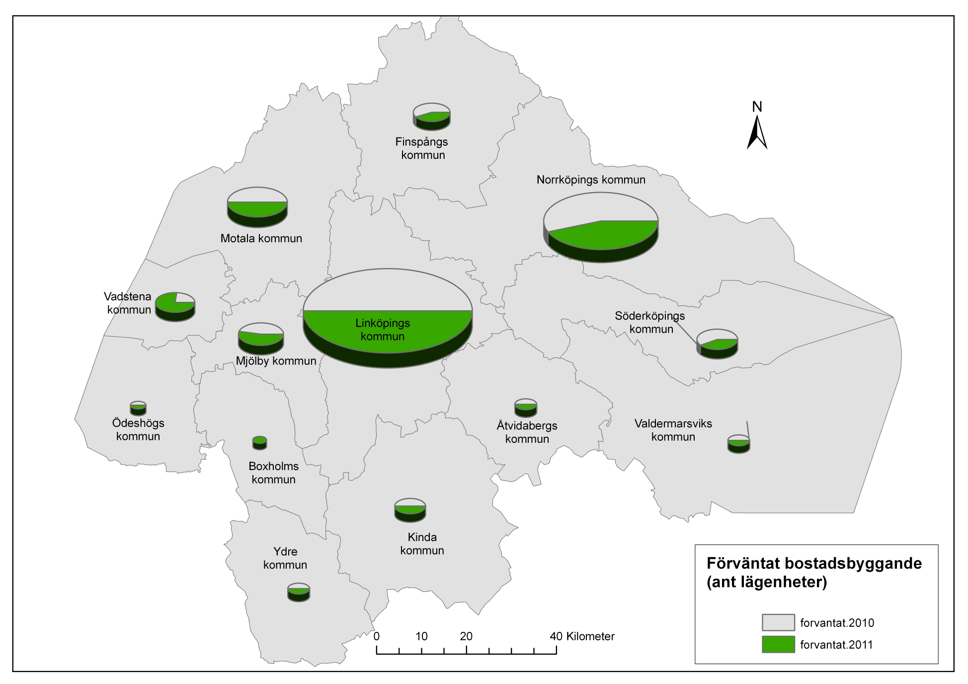 Tabell 1: Färdigställda lägenheter 2007-2009, indelade efter hustyp och upplåtelseform Hustyp Upplåtelseform 2007 2008 2009 flerbostadshus hyresrätt 335 457 85 bostadsrätt 356 158 174 totalt flerbost.