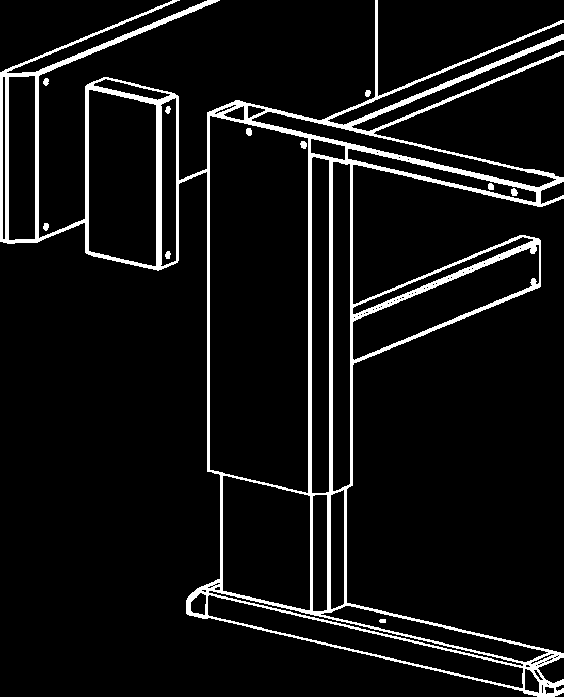 900 mm djupa bordskivor Förlängningsdelen par 860 634-49 bör användas med 900 mm djupa bordsskivor så att stabilitet erhålls vid hantering av objekt som är