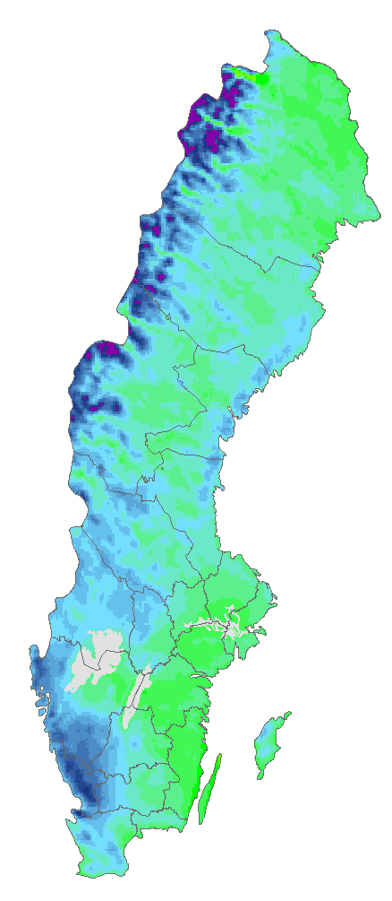 Statistik Modellerna ger tidsserier av meteorologiska och hydrologiska