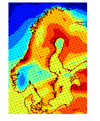 mellan lufttryck, temperatur, vind och