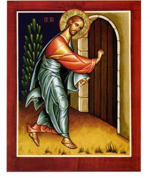 I sändebrevet till Laodicea (Uppenbarelseboken 3:20-22), som är en av texterna för första söndagen i Advent, står det: Se, jag står vid dörren och bultar.
