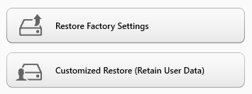Om du fortfarande kan köra Windows och inte har raderat återställningspartitionen, se "Återställa från Windows" på sidan 49.