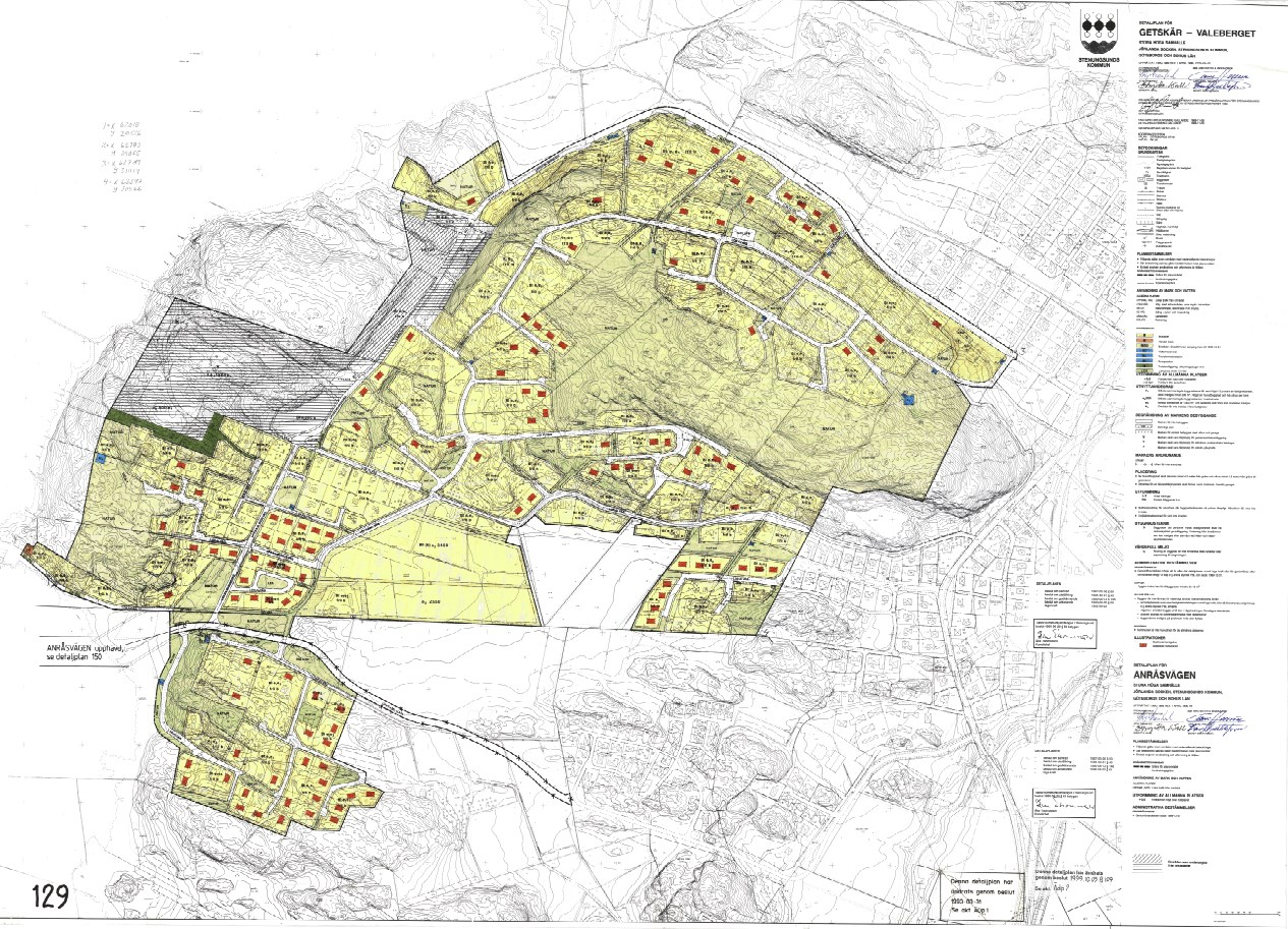 Detaljplaneändringen Planändringens avgränsning Ändringen av detaljplanen gäller endast fastigheten Anrås 44:1. Anrås 44:1 markerad i nu gällande detaljplan 129 Getskär-Valeberget.