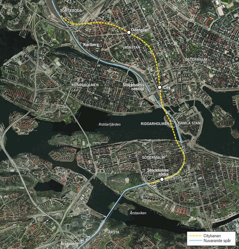 Bakgrund Allmänt om Citybanan Citybanan är en ny järnvägstunnel som planeras under Stockholms innerstad. Syftet är att öka spårkapaciteten genom centrala Stockholm.