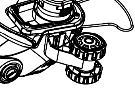 Det kan vara nödvändigt att lyfta spärren med en skruvmejsel för att få hjulen att glida på plats.