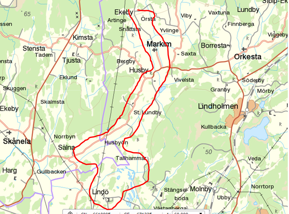 Inventerat område nordost om Sälnafälten Potentiell häckningsmiljö för ortolansparv. Ost Sälna juni 2016.