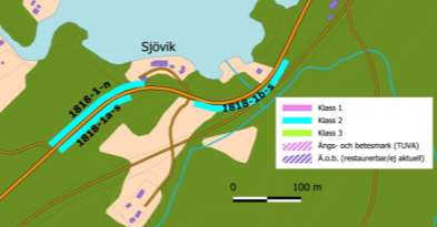 ID Kommun Sida av vägen 1818-1 (1818-1-s Ulricehamn Båda, innerslänt Längd (m) 340 (170, 170) Naturvärde Klass 2 Flora åkervädd 3 (330), väddklint 1,