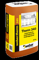 Påför Therm 340 Underlagsbruk så att armeringsnätet är helt omslutet av bruk,