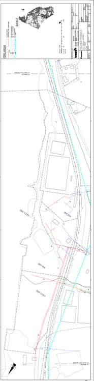 2.8.2 SCA-tuben Längs med Tunadalsspåret finns ledningen för SCA Ortvikens råvattenintag. Ledningen utgörs av en betongtub med ca 900 mm diameter.