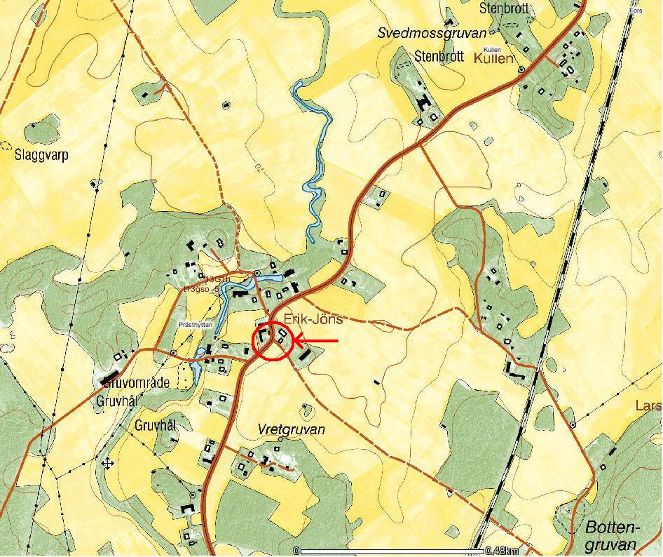 3 Geografiskt läge Alla byggnaderna finns samlade på samma ställe, och har enligt tillgänglig dokumentation troligen ej flyttats från någon annan plats.