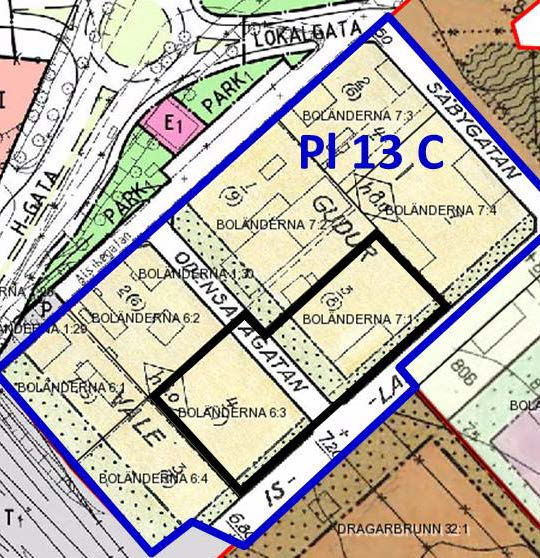 Gällande detaljplan För området gäller Stadsplan för kvarteren Gudur och Vale (Pl 13 C) från 1934.
