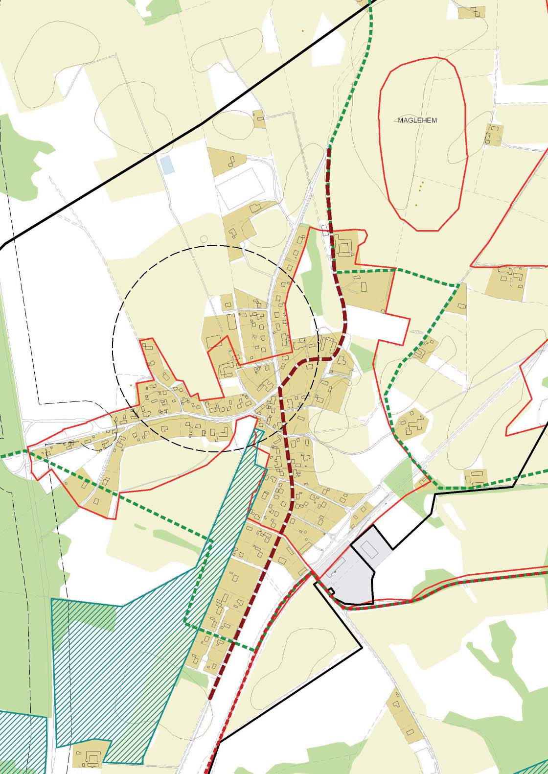 Översikt planeringsförutsättningar Hela området: Riksintresse för friluftsliv Riksintresse för rörligt friluftsliv Bullerkurva 95 dbc Lx Kända fornlämningar Gräns för 55 dba från väg 19 Skyddsavstånd