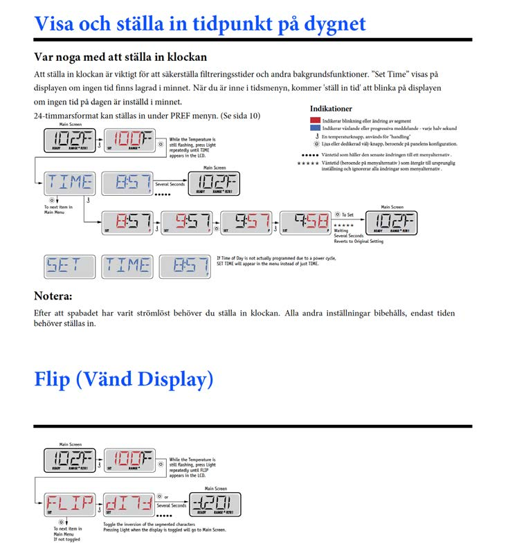 VISA OCH STÄLLA IN TIDPUNKT