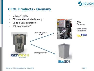 Figur 21: HEXIS BC-enheter Ett annat företag som har lagt produktionen av OSFC enheter i Tyskland är den Australienska företaget Ceramic Fuel Cell