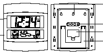 WS 6158 Väder väggklocka Finesser. LCD1 Display LCD2 Display Upphängnings hål Funktionsknappar Batteri lucka Utfällbart stöd DCF 77 radio kontrollerad tid med manuell inställning som val.