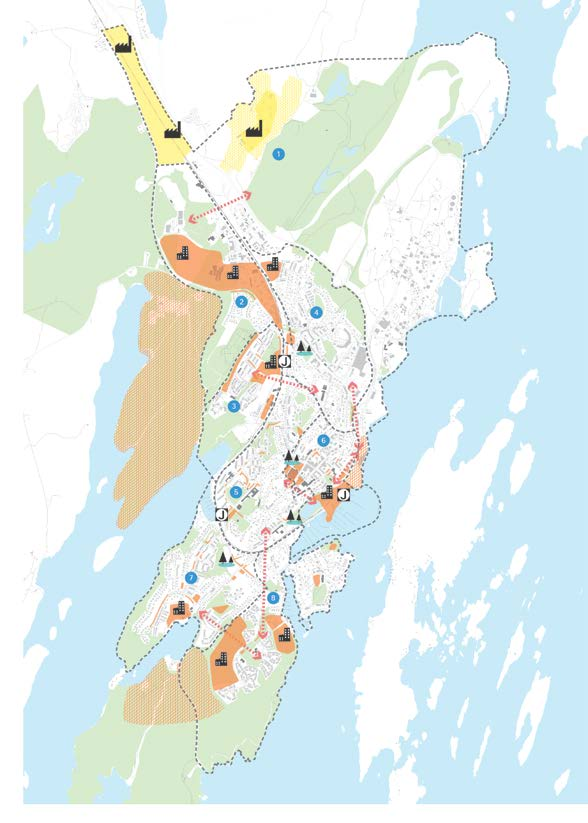 Planförslaget 2 000 nya bostäder, majoritet i flerfamiljshus och radhus Verksamhetsområden i Kalvö, Berga och Norvik Bevara Fjättern och Lövhagen Aktiva