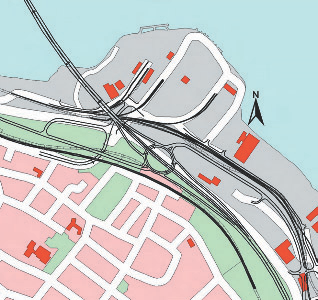 Södra trafikplatsen Utformning Södra trafikplatsen utformas som överliggande cirkulationsplatser, se figur.