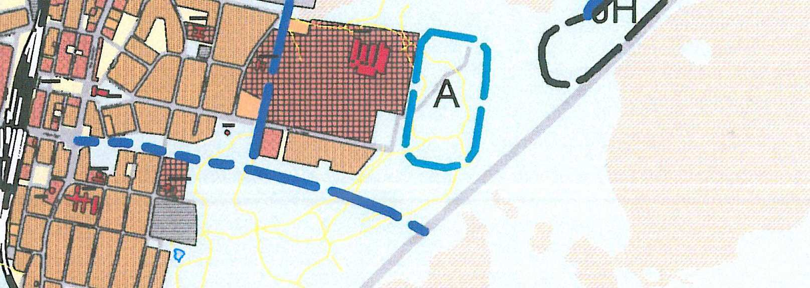 Där marken inte är planlagd behövs ingen detaljplan för att bygga Haganäsvägen. Förutom stadsplanen från 1963 (se bild på föregående sida) berör den aktuella detaljplanen: Kv.