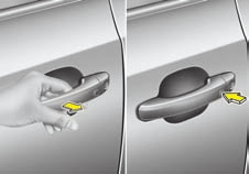 OCM040007 Lås/lås upp dörrarna utifrån Vrid nyckeln mot bilens front för att låsa upp och bakåt för att låsa. Alla dörrar låses/låses upp samtidigt.