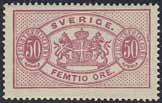 300:- 1215 33d 20 öre matt - blekt orangeröd. LYX-stämplat MJÖLBY 17.7.1881. 300:- 1216 34 24 öre gul. 28 stycken. Olika nyanser. Flera vackra stämplar. F 6.